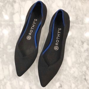EUC Rothy’s black pointy-toe flats (8.5)